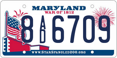 MD license plate 8AD6709