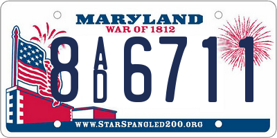 MD license plate 8AD6711
