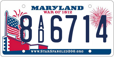 MD license plate 8AD6714
