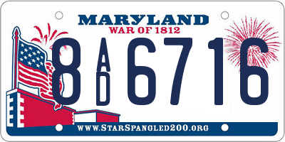 MD license plate 8AD6716