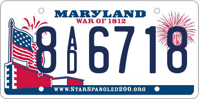 MD license plate 8AD6718