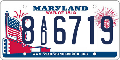 MD license plate 8AD6719