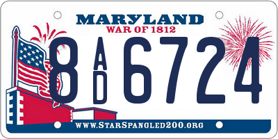 MD license plate 8AD6724