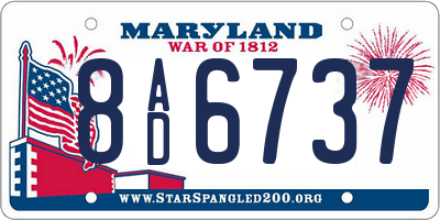 MD license plate 8AD6737