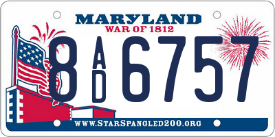 MD license plate 8AD6757