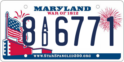 MD license plate 8AD6771
