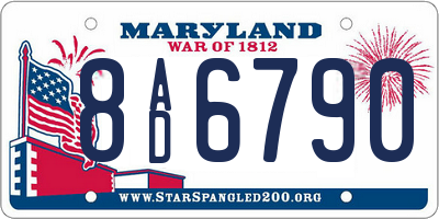 MD license plate 8AD6790