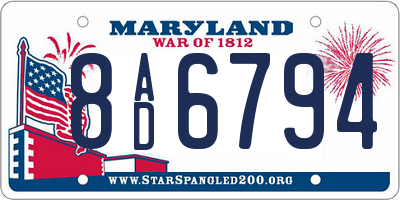 MD license plate 8AD6794