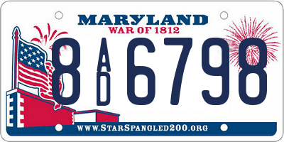 MD license plate 8AD6798