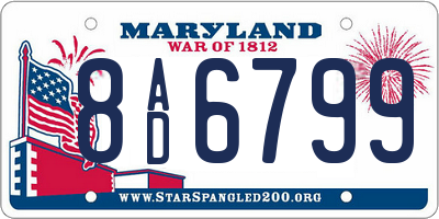 MD license plate 8AD6799