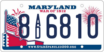 MD license plate 8AD6810