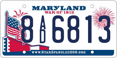 MD license plate 8AD6813