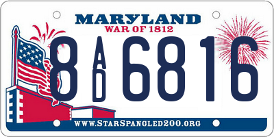 MD license plate 8AD6816