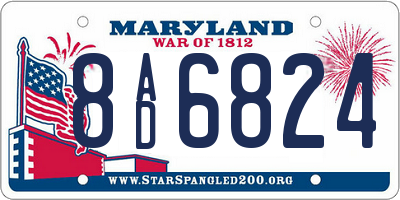 MD license plate 8AD6824