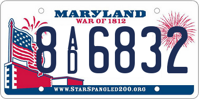 MD license plate 8AD6832