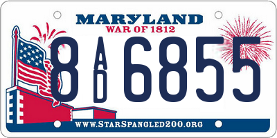 MD license plate 8AD6855