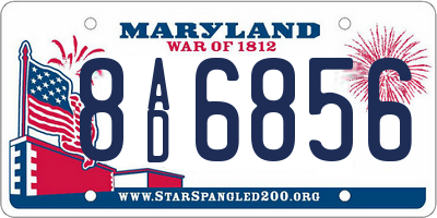 MD license plate 8AD6856