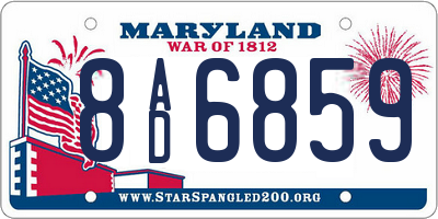 MD license plate 8AD6859