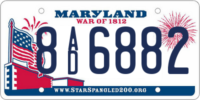 MD license plate 8AD6882