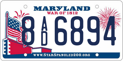 MD license plate 8AD6894