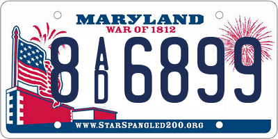 MD license plate 8AD6899