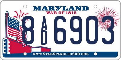 MD license plate 8AD6903