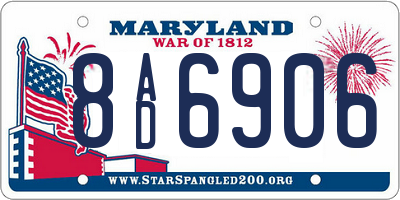 MD license plate 8AD6906