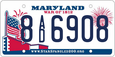 MD license plate 8AD6908