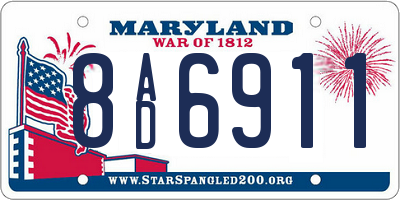 MD license plate 8AD6911