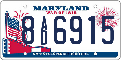 MD license plate 8AD6915