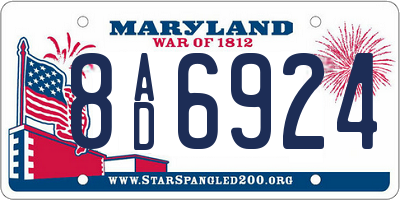 MD license plate 8AD6924