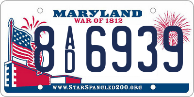 MD license plate 8AD6939