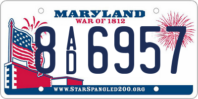 MD license plate 8AD6957