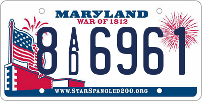MD license plate 8AD6961