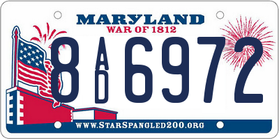 MD license plate 8AD6972