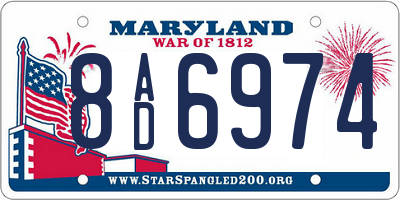 MD license plate 8AD6974