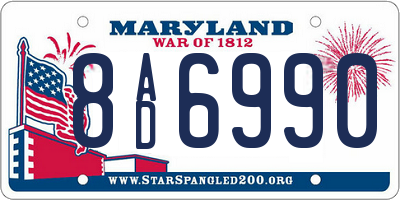 MD license plate 8AD6990