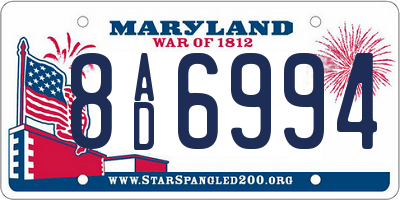 MD license plate 8AD6994