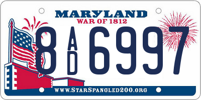 MD license plate 8AD6997