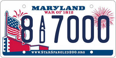 MD license plate 8AD7000