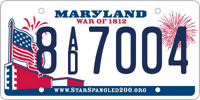 MD license plate 8AD7004