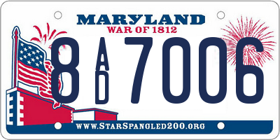 MD license plate 8AD7006