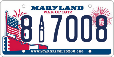 MD license plate 8AD7008