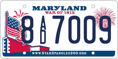 MD license plate 8AD7009