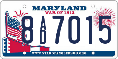 MD license plate 8AD7015