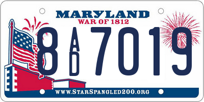 MD license plate 8AD7019