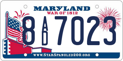 MD license plate 8AD7023