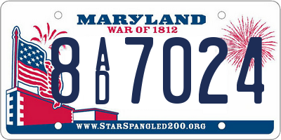 MD license plate 8AD7024