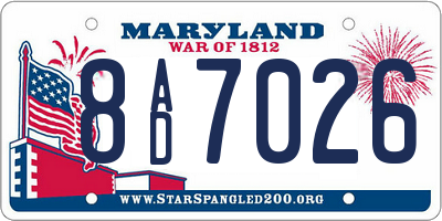 MD license plate 8AD7026