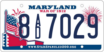 MD license plate 8AD7029